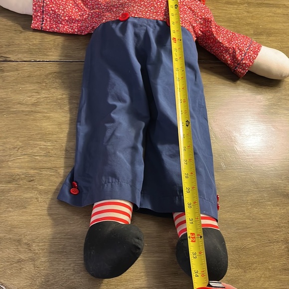 Vintage Raggedy Ann Andy Doll Large Approx. 3 Feet Tall Rare I Love You Heart - Picture 14 of 16